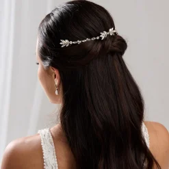 Lace & Favour Prom Hair Clips & Combs | Crystal Hair Accessories*Melody Draped Crystal Wedding Headpiece Gold