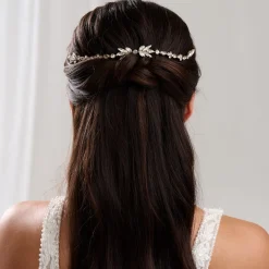 Lace & Favour Prom Hair Clips & Combs | Crystal Hair Accessories*Melody Draped Crystal Wedding Headpiece Gold