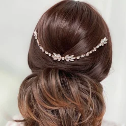 Lace & Favour Prom Hair Clips & Combs | Crystal Hair Accessories*Melody Draped Crystal Wedding Headpiece Gold