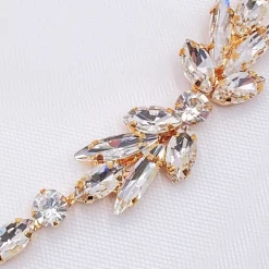 Lace & Favour Prom Hair Clips & Combs | Crystal Hair Accessories*Melody Draped Crystal Wedding Headpiece Gold