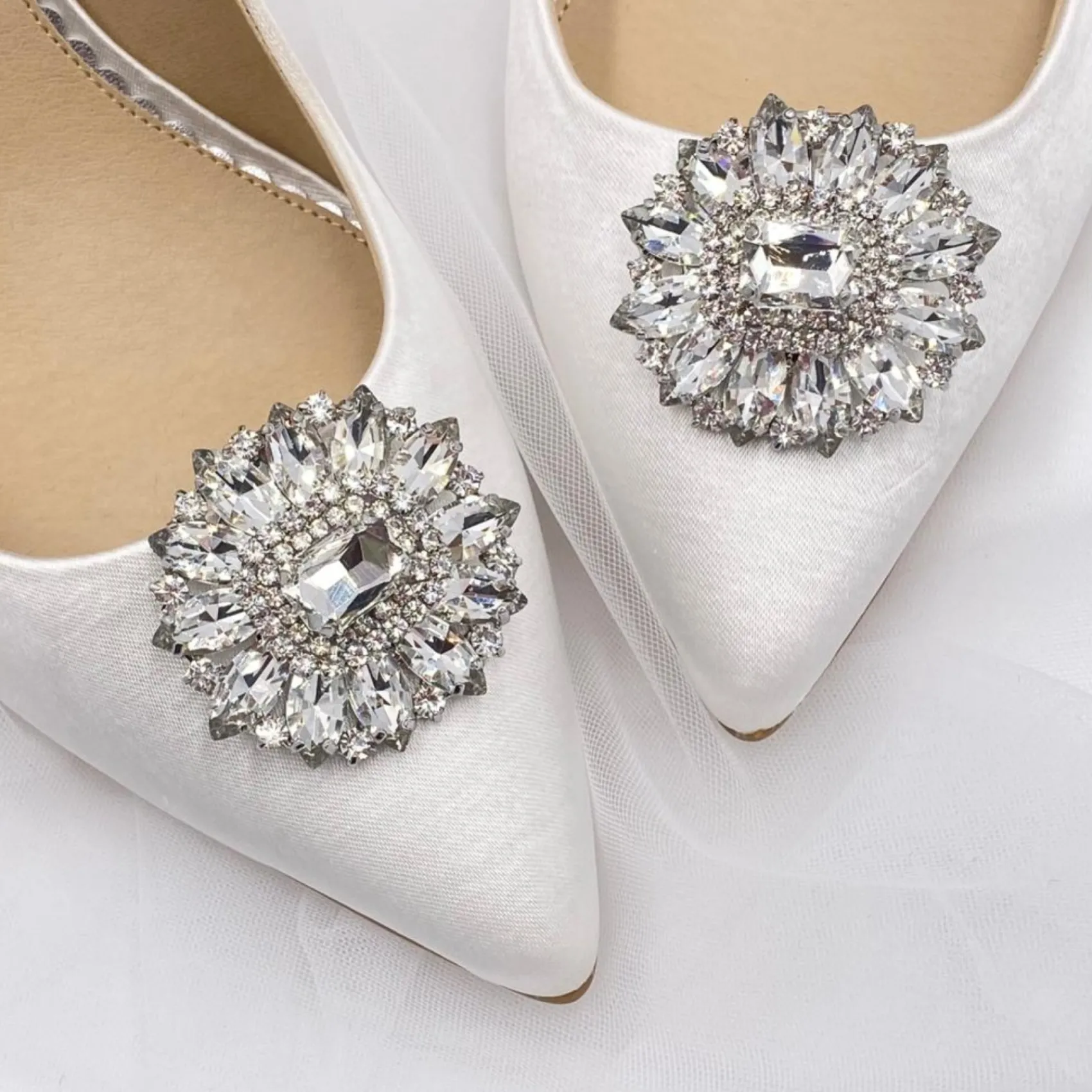 Lace & Favour Bride Gifts | Shoe Jewellery*Miracle Statement Crystal Shoe Clips