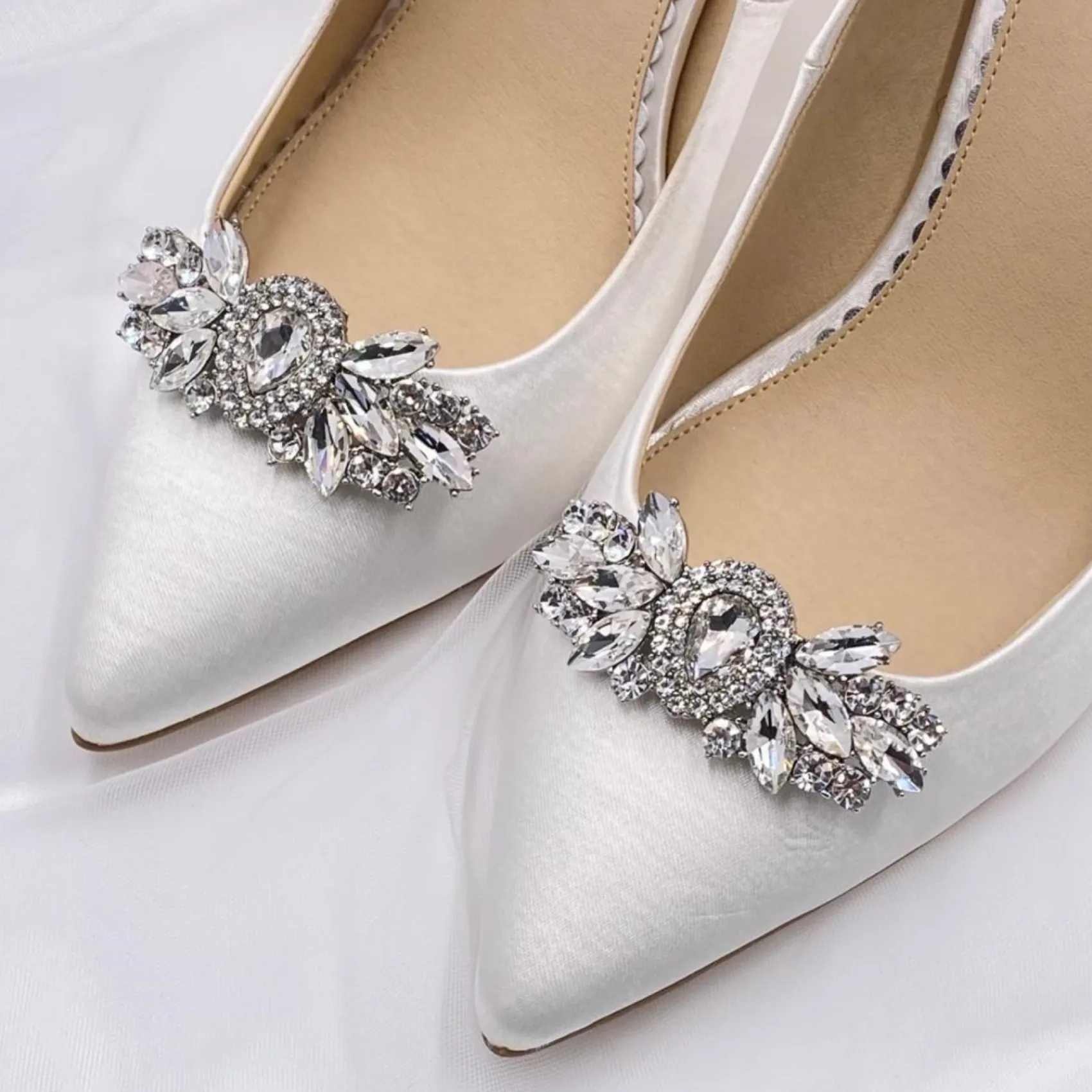 Lace & Favour Shoe Jewellery | Shoe Clips*Mirage Vintage Inspired Crystal Embellished Shoe Clips