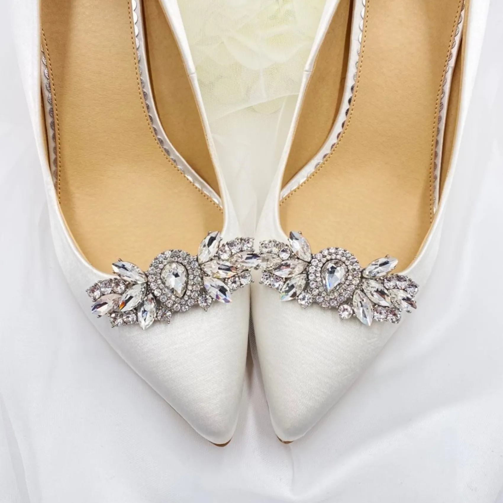 Lace & Favour Shoe Jewellery | Shoe Clips*Mirage Vintage Inspired Crystal Embellished Shoe Clips