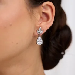 Lace & Favour Silver Prom Jewellery | Prom Earrings*Montpellier Cubic Zirconia Drop Earrings Silver