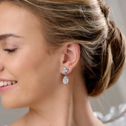 Lace & Favour Silver Prom Jewellery | Prom Earrings*Montpellier Cubic Zirconia Drop Earrings Silver