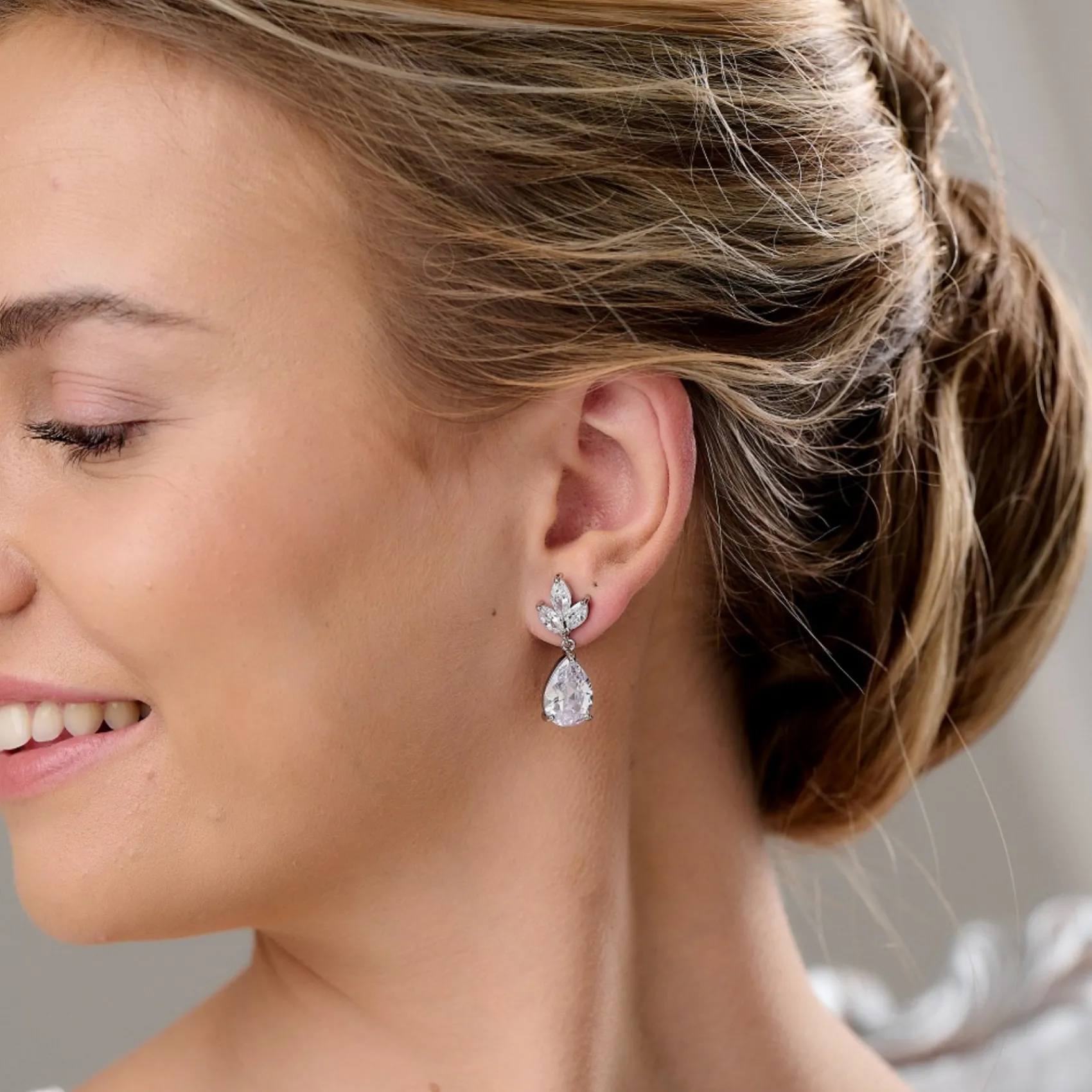 Lace & Favour Silver Prom Jewellery | Prom Earrings*Montpellier Cubic Zirconia Drop Earrings Silver