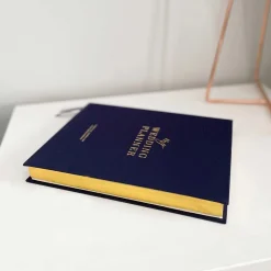 Blush & Gold Wedding Planner Books | Engagement Gifts*Navy Cotton Linen Wedding Planner Book with Gilded Edges Navy/ Gold