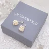 Lace & Favour Pearl Jewellery | Silver Wedding Jewellery*Nikola Freshwater Pearl Cluster Stud Earrings Ivory/ Silver