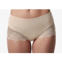 Poirier Honeymoon Gifts | Bride Gifts*Mid Waist Lace Bridal Shorts Nude