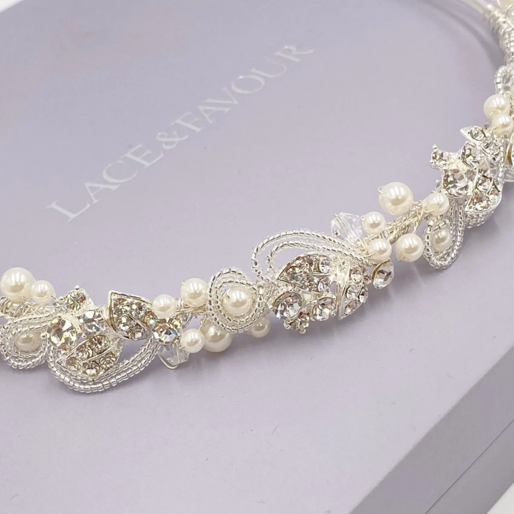 Twilight Designs Vintage Headpieces | Pearl Hair Accessories*Odette Vintage Inspired Pearl and Diamante Bridal Headband Ivory/ Silver