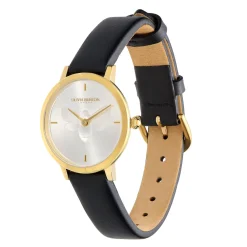 Olivia Burton Women's Watches | Mother Of The Groom Gifts*Bee 28mm Ultra Slim Gold and Black Leather Strap Watch