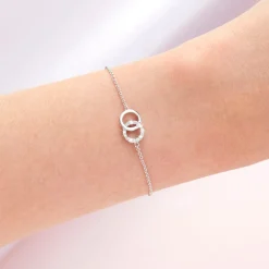 Olivia Burton Women's Jewellery | Honeymoon Gifts*Bejewelled Silver Interlink Chain Bracelet