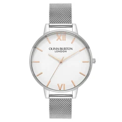 Olivia Burton Women's Watches | Bride Gifts*Classic 38mm White and Silver Mesh Watch