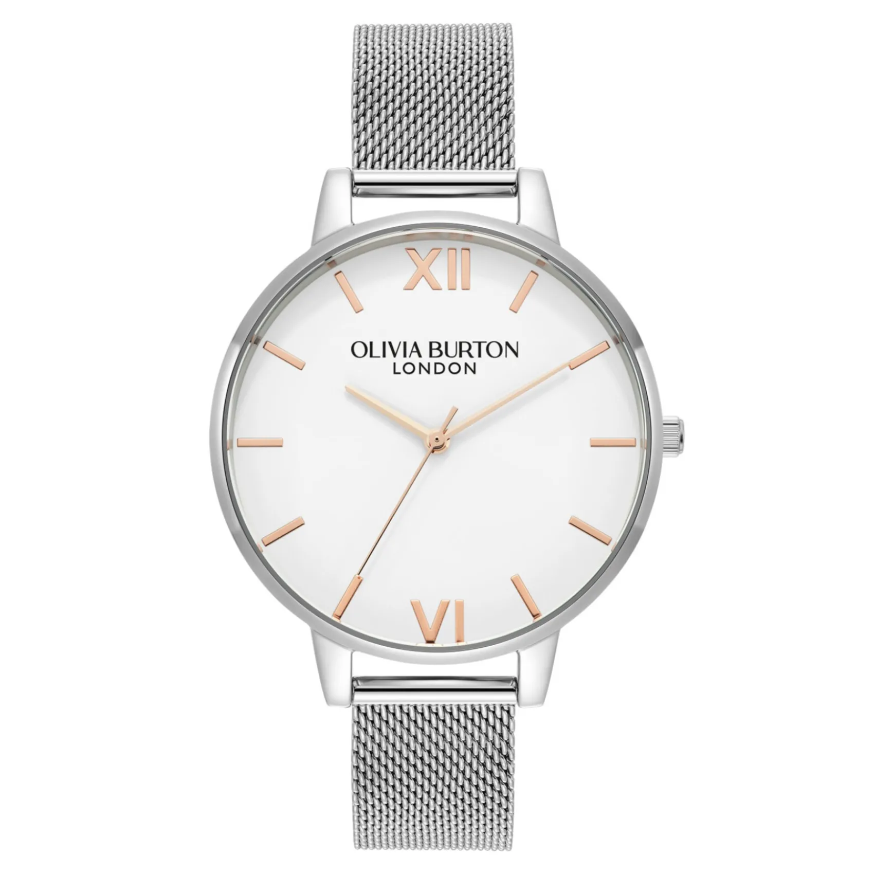 Olivia Burton Women's Watches | Bride Gifts*Classic 38mm White and Silver Mesh Watch