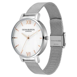 Olivia Burton Women's Watches | Bride Gifts*Classic 38mm White and Silver Mesh Watch