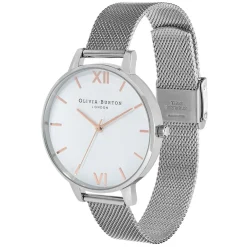 Olivia Burton Women's Watches | Bride Gifts*Classic 38mm White and Silver Mesh Watch