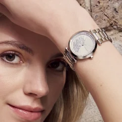 Olivia Burton Women's Watches | Bride Gifts*Floral 34mm Silver Bracelet Watch with Crystal Detail