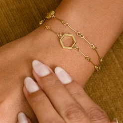 Olivia Burton Women's Jewellery | Honeymoon Gifts*Honeycomb Gold Plated Double Chain Bracelet