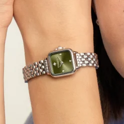 Olivia Burton Women's Watches | Mother Of The Groom Gifts*Mini Grosvenor 20mm Sage Green and Silver Bracelet Watch