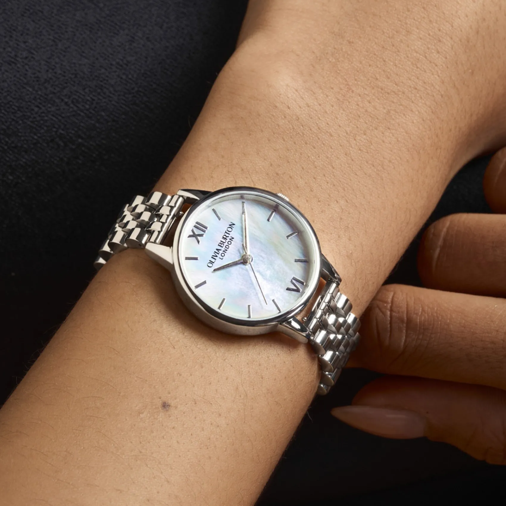 Olivia Burton Women's Watches | Bride Gifts*Mother of Pearl 30mm Silver Bracelet Watch