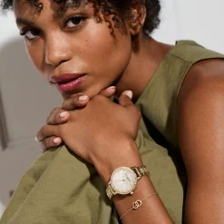 Olivia Burton Women's Watches | Bride Gifts*Mother of Pearl and Crystal 34mm Gold Bracelet Watch