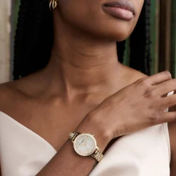 Olivia Burton Women's Watches | Bride Gifts*Mother of Pearl and Crystal 34mm Gold Bracelet Watch