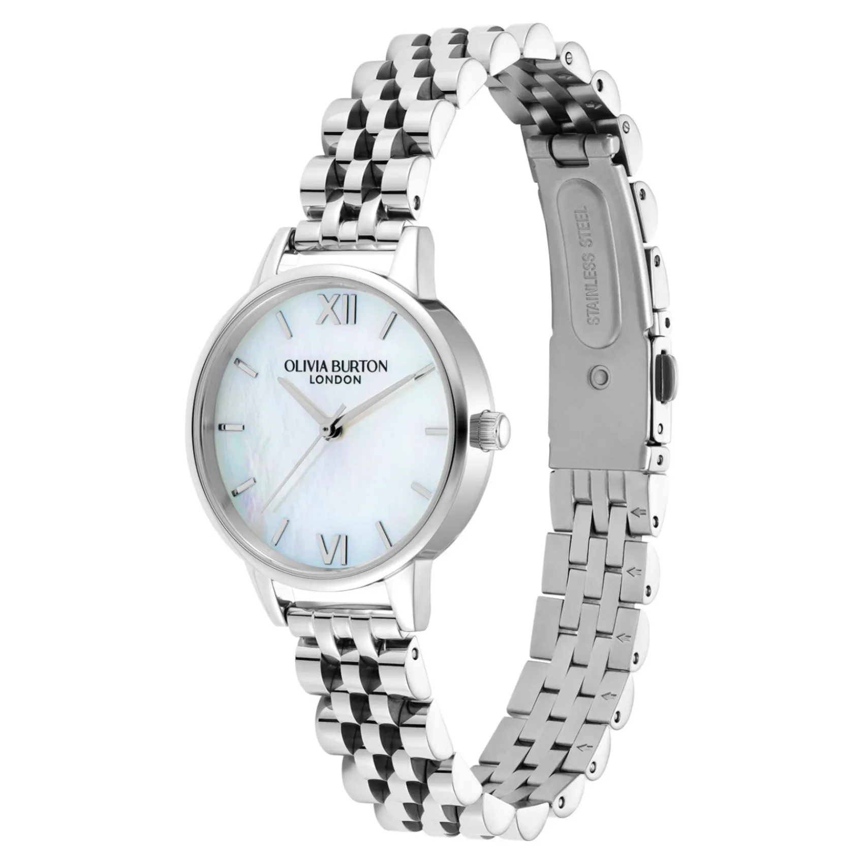 Olivia Burton Women's Watches | Bride Gifts*Mother of Pearl 30mm Silver Bracelet Watch