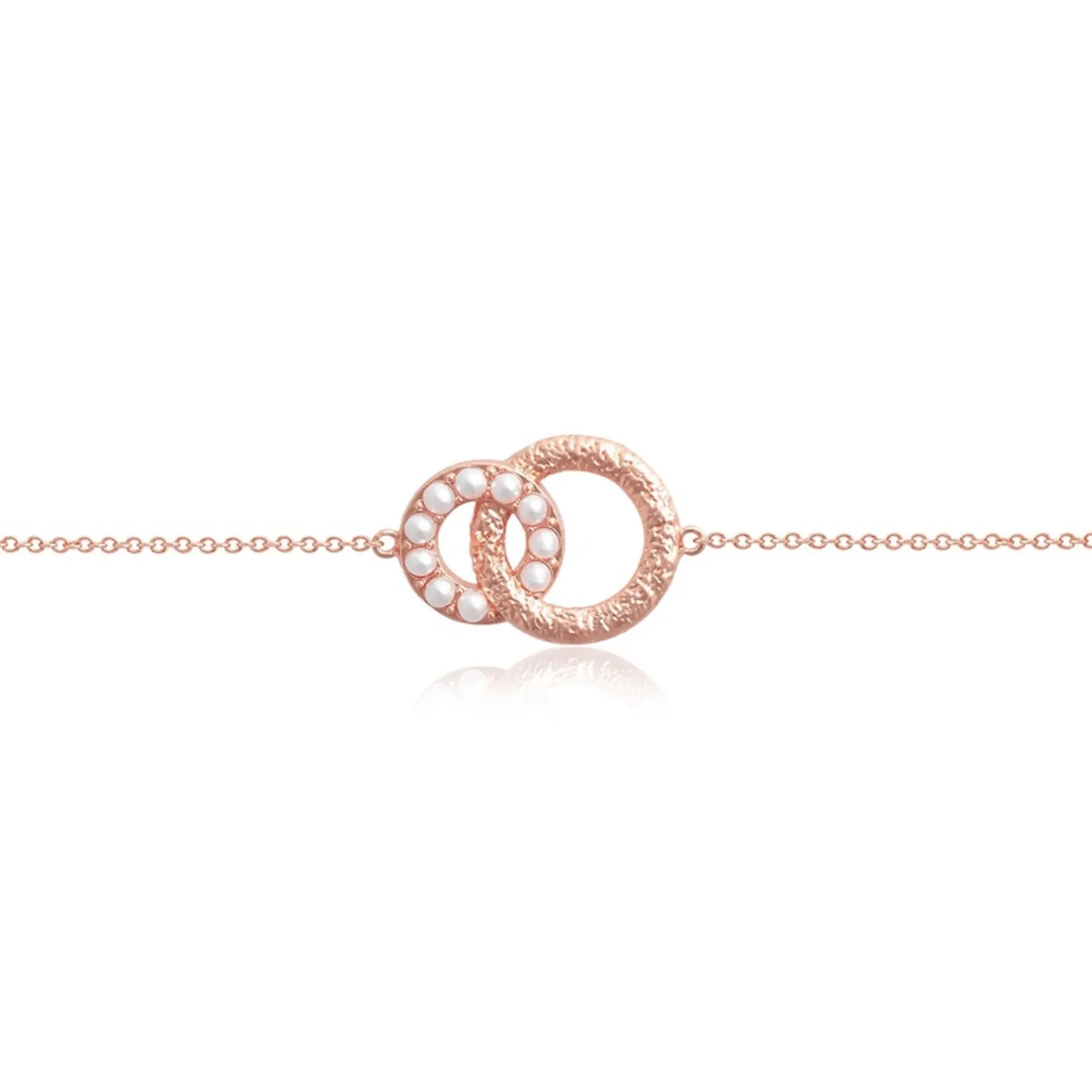 Olivia Burton Women's Jewellery | Bridesmaid Gifts*Rose Gold Pearl Interlink Dainty Chain Bracelet