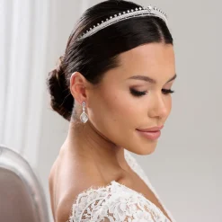 Lace & Favour Vintage Headpieces | Crystal Hair Accessories*Olympia Vintage Inspired Low Crystal Bridal Tiara Silver