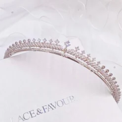 Lace & Favour Vintage Headpieces | Crystal Hair Accessories*Olympia Vintage Inspired Low Crystal Bridal Tiara Silver