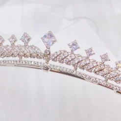 Lace & Favour Vintage Headpieces | Crystal Hair Accessories*Olympia Vintage Inspired Low Crystal Bridal Tiara Silver