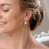 Lace & Favour Gold Wedding Jewellery | Pearl Jewellery*Opulence Pearl Wedding Earrings (Gold) Ivory/ Gold