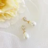 Lace & Favour Bridesmaid Gifts | Bride Gifts*Paloma Teardrop Pearl Wedding Earrings (Gold) Ivory/ Gold
