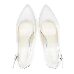 Paradox London Mother Of The Bride Shoes | Wedding Shoes*Andrienne Dyeable Satin Low Block Heel Slingbacks Ivory