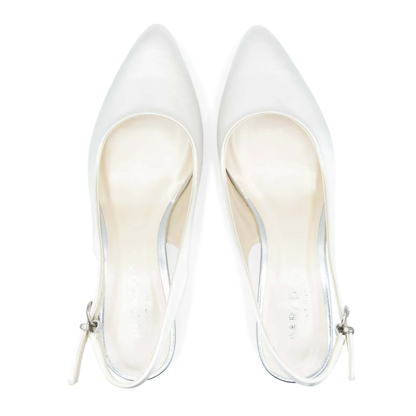 Paradox London Mother Of The Bride Shoes | Wedding Shoes*Andrienne Dyeable Satin Low Block Heel Slingbacks Ivory