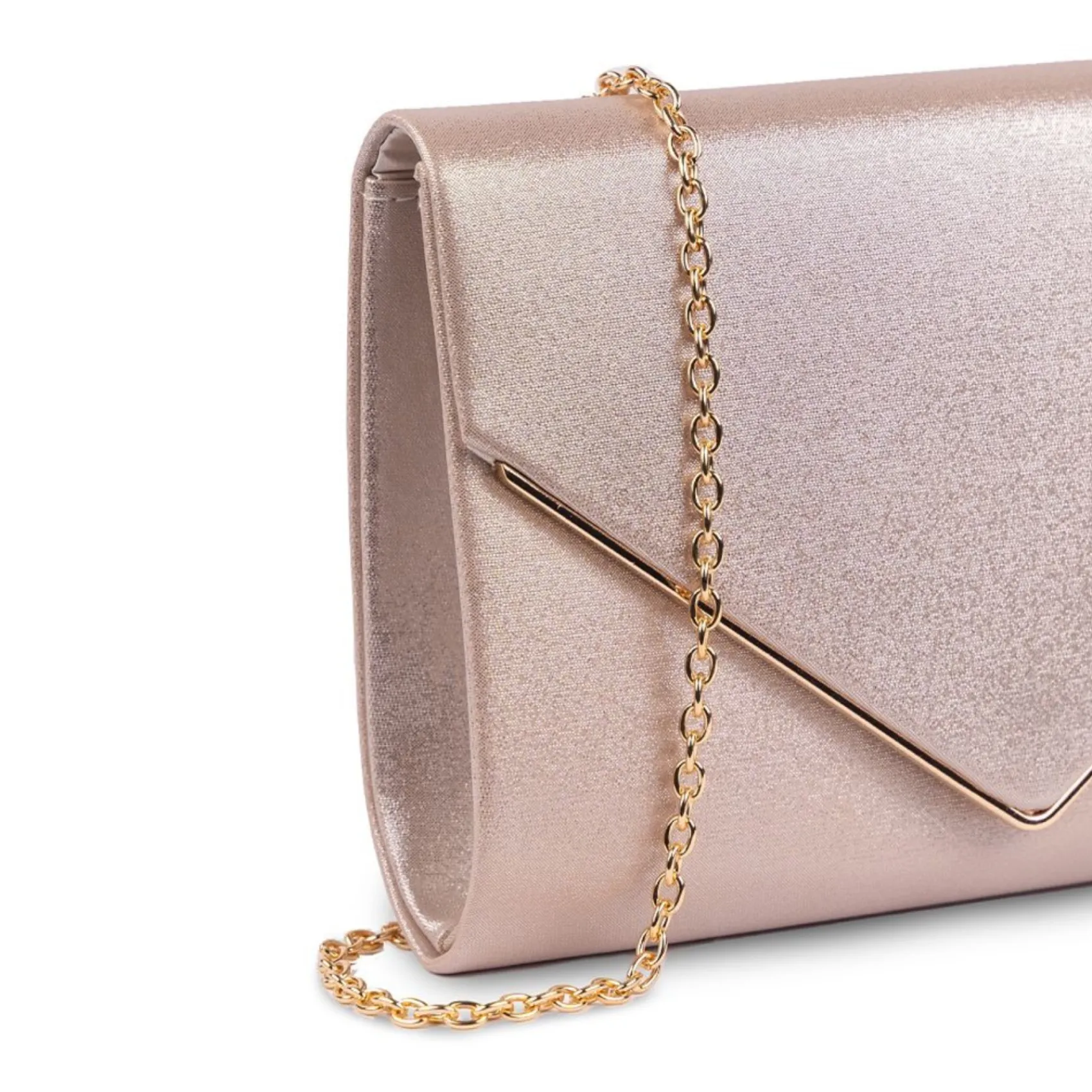Paradox London Prom Bags | Occasion Handbags*Darcy Shimmer Box Clutch Bag Nude