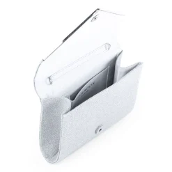 Paradox London Prom Bags | Occasion Handbags*Darcy Silver Glitter Box Clutch Bag
