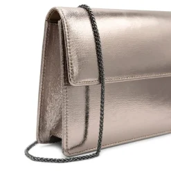 Paradox London Prom Bags | Occasion Handbags*Darlene Metallic Clutch Bag Pewter