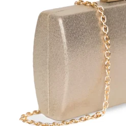 Paradox London Prom Bags | Wedding Guest Bags*Dionne Shimmer Box Clutch Bag Champagne