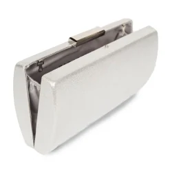 Paradox London Prom Bags | Wedding Guest Bags*Dionne Shimmer Box Clutch Bag Silver