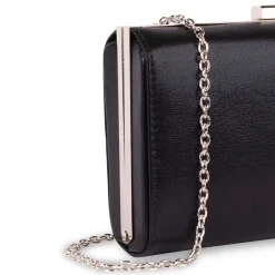 Paradox London Prom Bags | Occasion Handbags*Doria Shimmer Box Clutch Bag Black