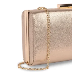 Paradox London Prom Bags | Occasion Handbags*Doria Champagne Shimmer Box Clutch Bag Champagne 