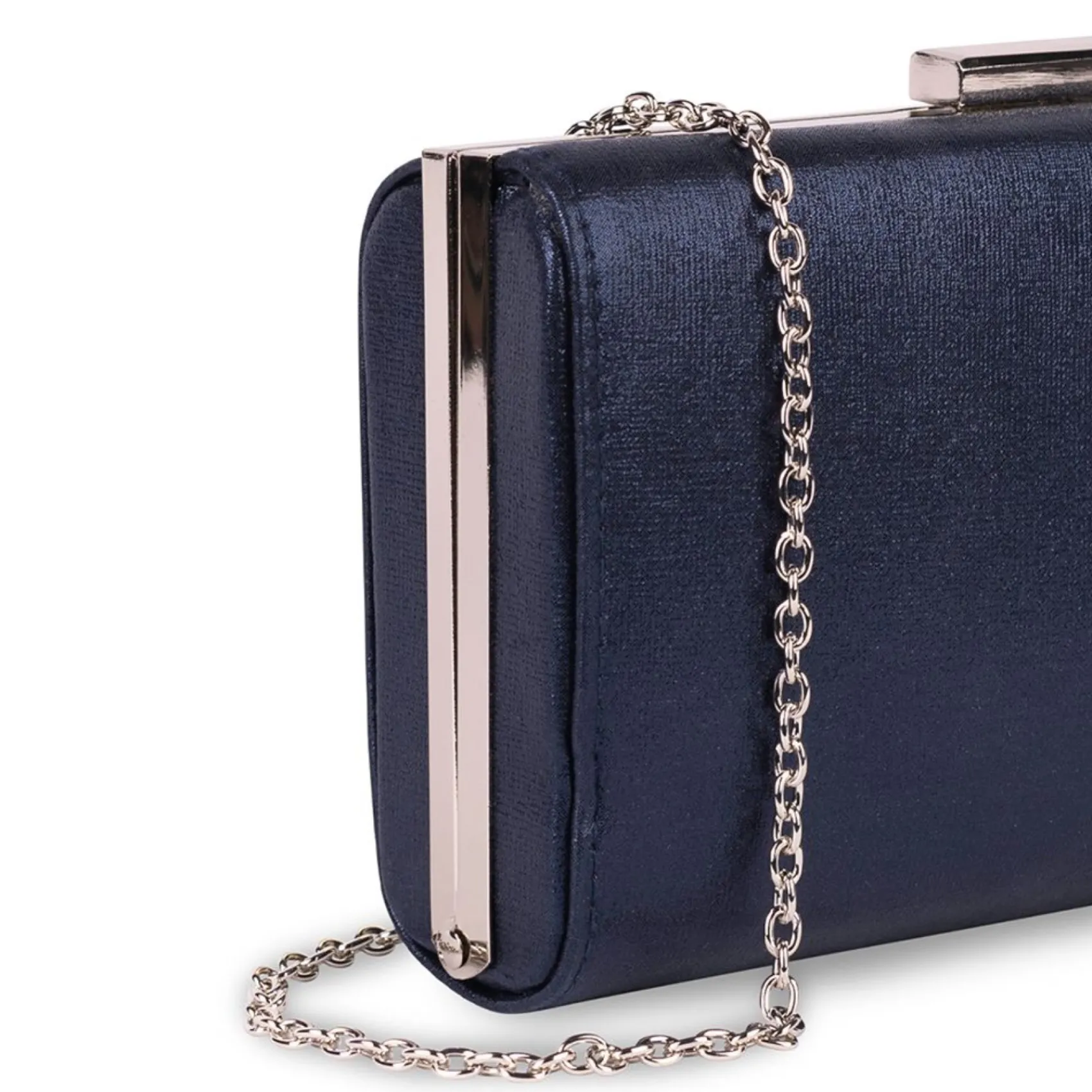 Paradox London Prom Bags | Occasion Handbags*Doria Shimmer Box Clutch Bag Navy