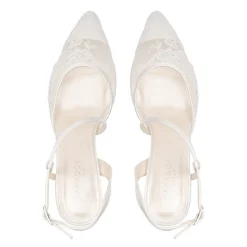 Paradox London Wedding Shoes | Lace Wedding Shoes*Flora Mesh Lace Open Court Shoes Ivory