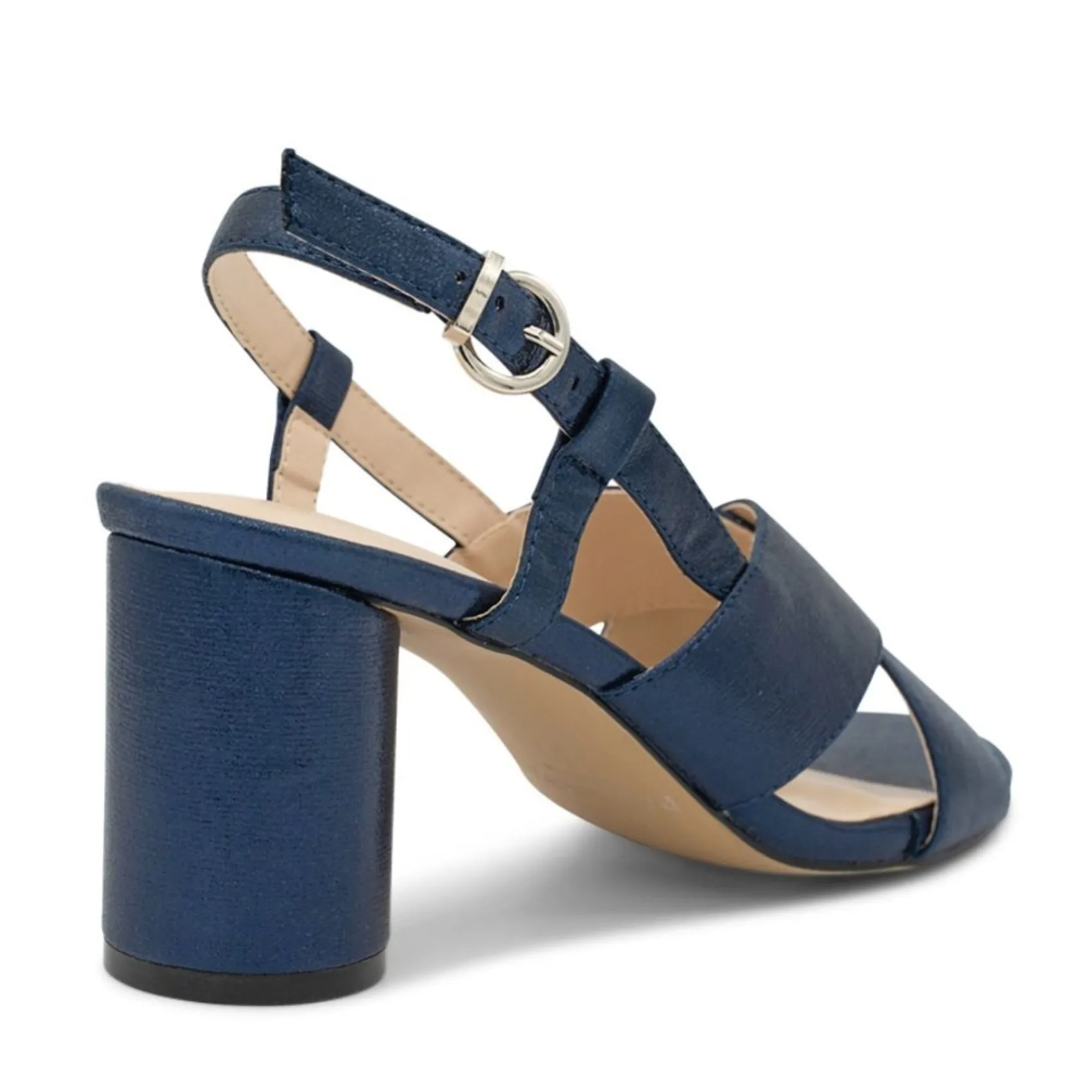 Paradox London Sparkly Prom Shoes | Prom Sandals*Ilana Shimmer Block Heel Slingback Sandals Navy