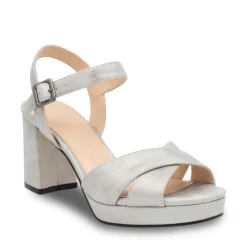 Paradox London Sparkly Prom Shoes | Silver Prom Shoes*Landon Shimmer Block Heel Platform Sandals Silver