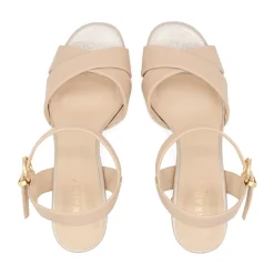 Paradox London Prom Sandals | Prom Shoes*Leya Faux Leather Block Heel Platform Sandals Nude