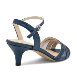 Paradox London Sparkly Prom Shoes | Prom Sandals*Mowenna Shimmer Kitten Heel Sandals Navy