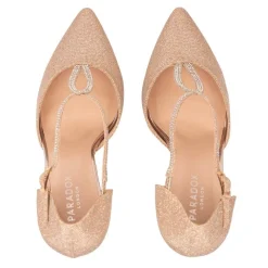 Paradox London Sparkly Prom Shoes | Gold Prom Shoes*Remi Glitter Diamante T-Bar Court Shoes Champagne