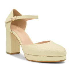 Paradox London Sparkly Prom Shoes | Gold Prom Shoes*Rory Shimmer Block Heel Platform Shoes Champagne